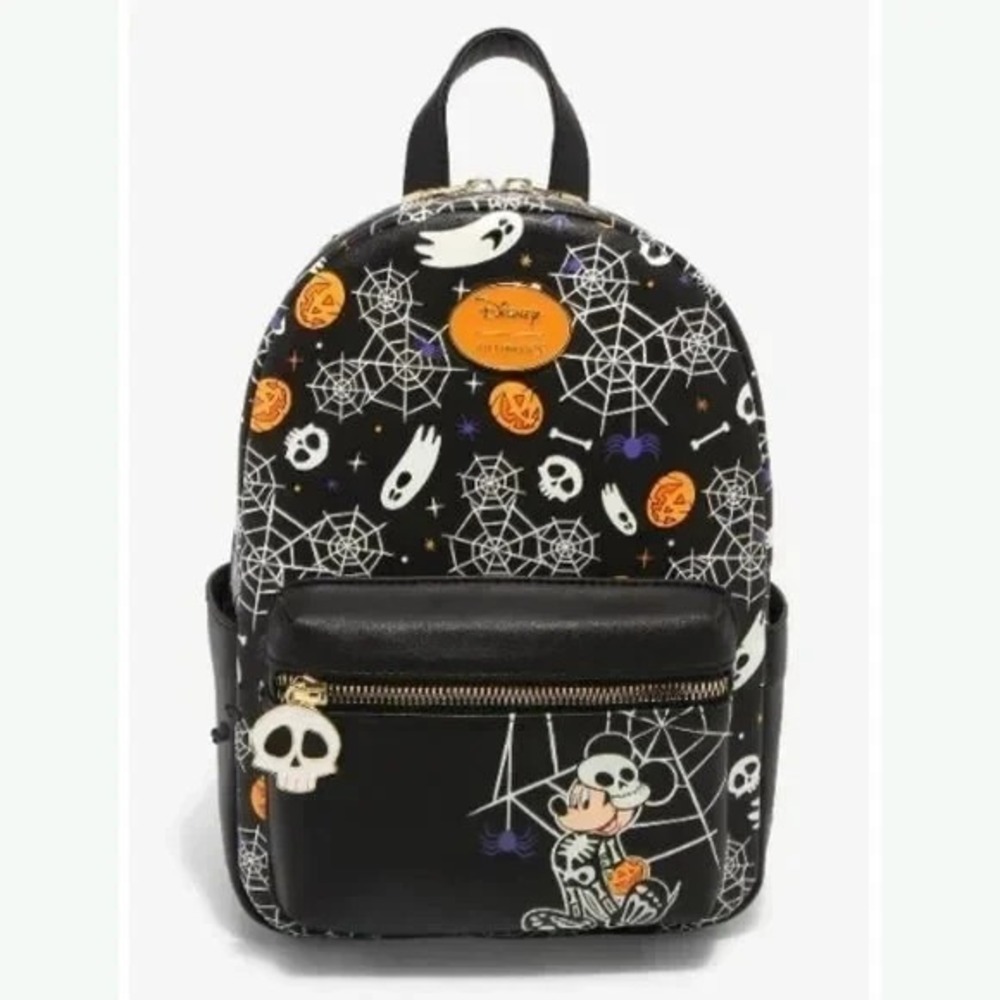 Her‎ Universe Disney Mickey Mouse Halloween Skeleton Glow In The Dark Backpack